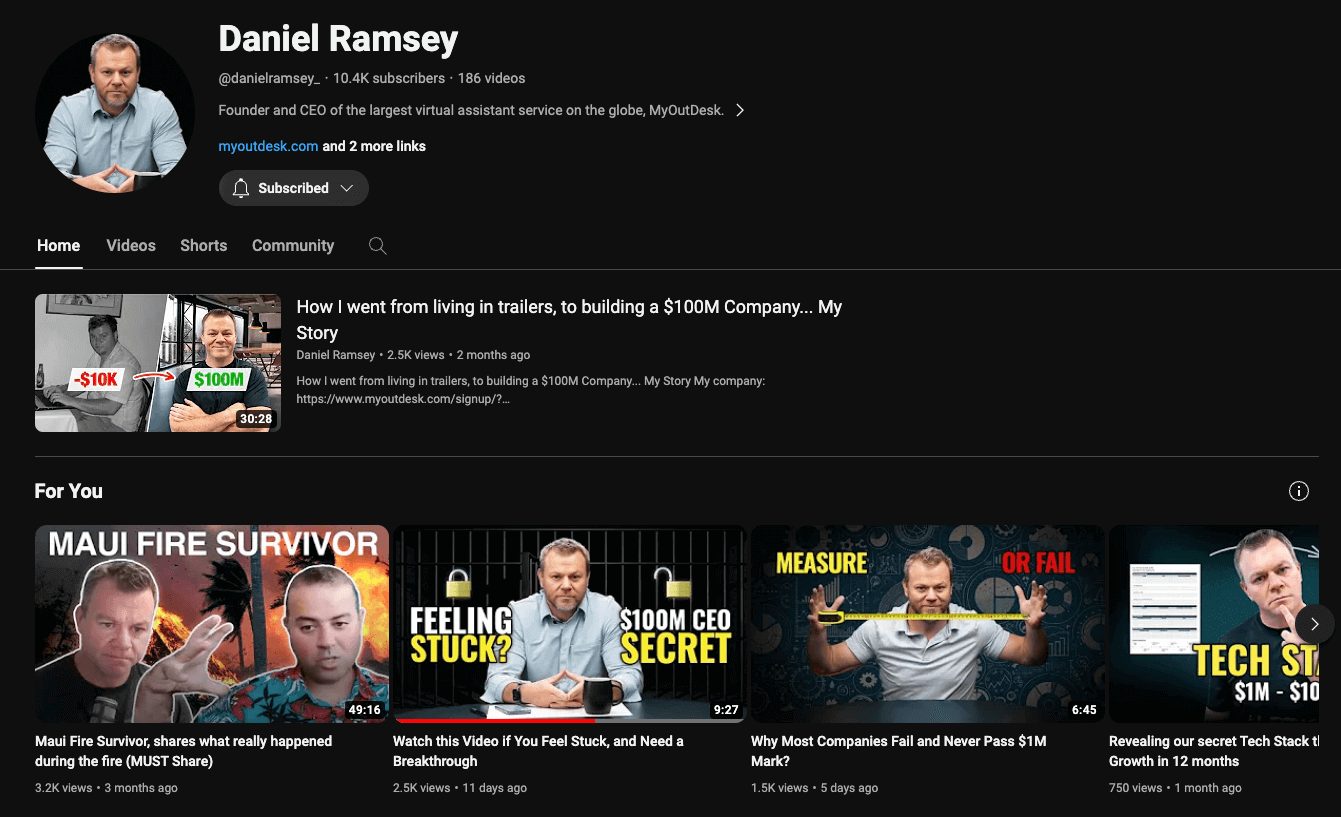 Daniel Ramsey on Youtube.com